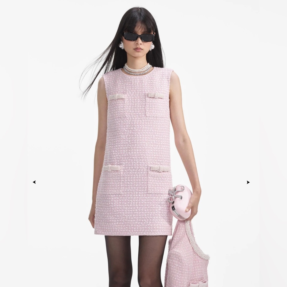 Self Portrait pink mini dress